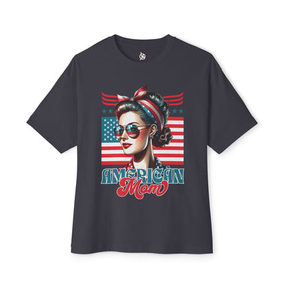 American Mom Oversized T-Shirt – Relaxed Patriotic Style for Moms
