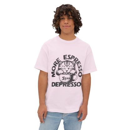 FPD - More Espresso Less Depresso Oversized Tee – Coffee & Mood Statement