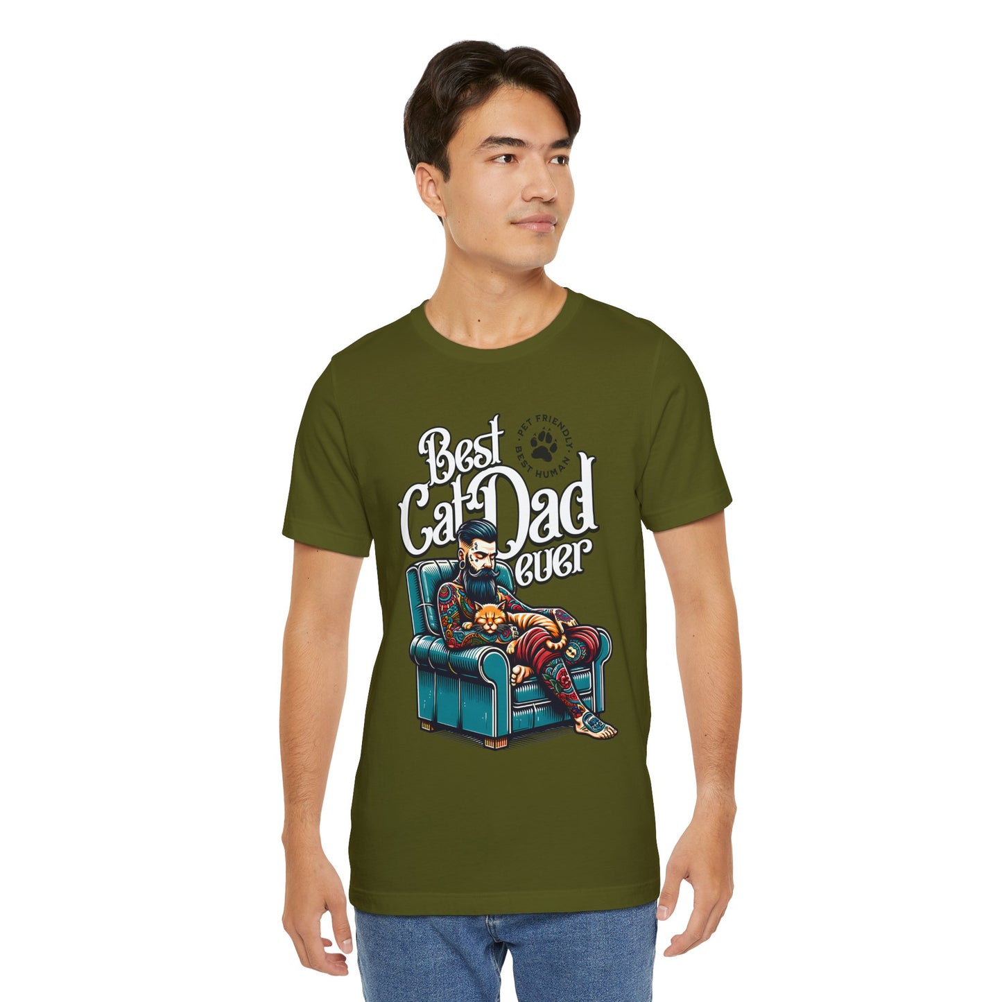 Best Cat Dad Ever Unisex T-Shirt – Perfect Gift for Cat Lovers - FPD