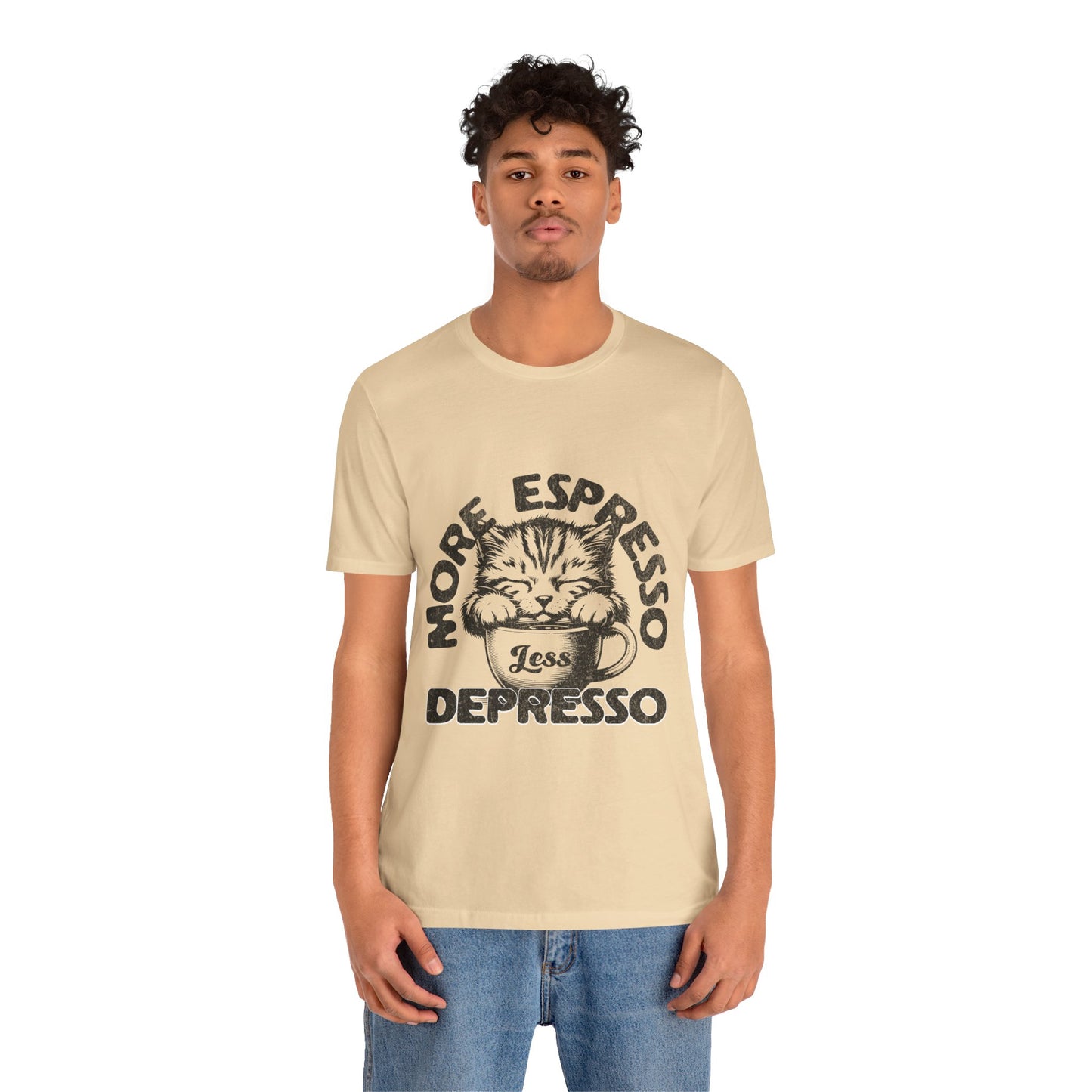 FPD - Unisex T-shirt - More Espresso Less Depresso Tee – Coffee Humor Statement Shirt