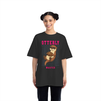 Otterly Wasted Oversized T-Shirt – Funny Animal Pun Graphic Tee | Custom Beer Party Print