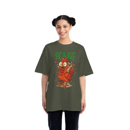 Funny Oversized Chicken T-Shirt – Graphic Tee Print for Men & Women | Shocked Chicken Cartoon Design