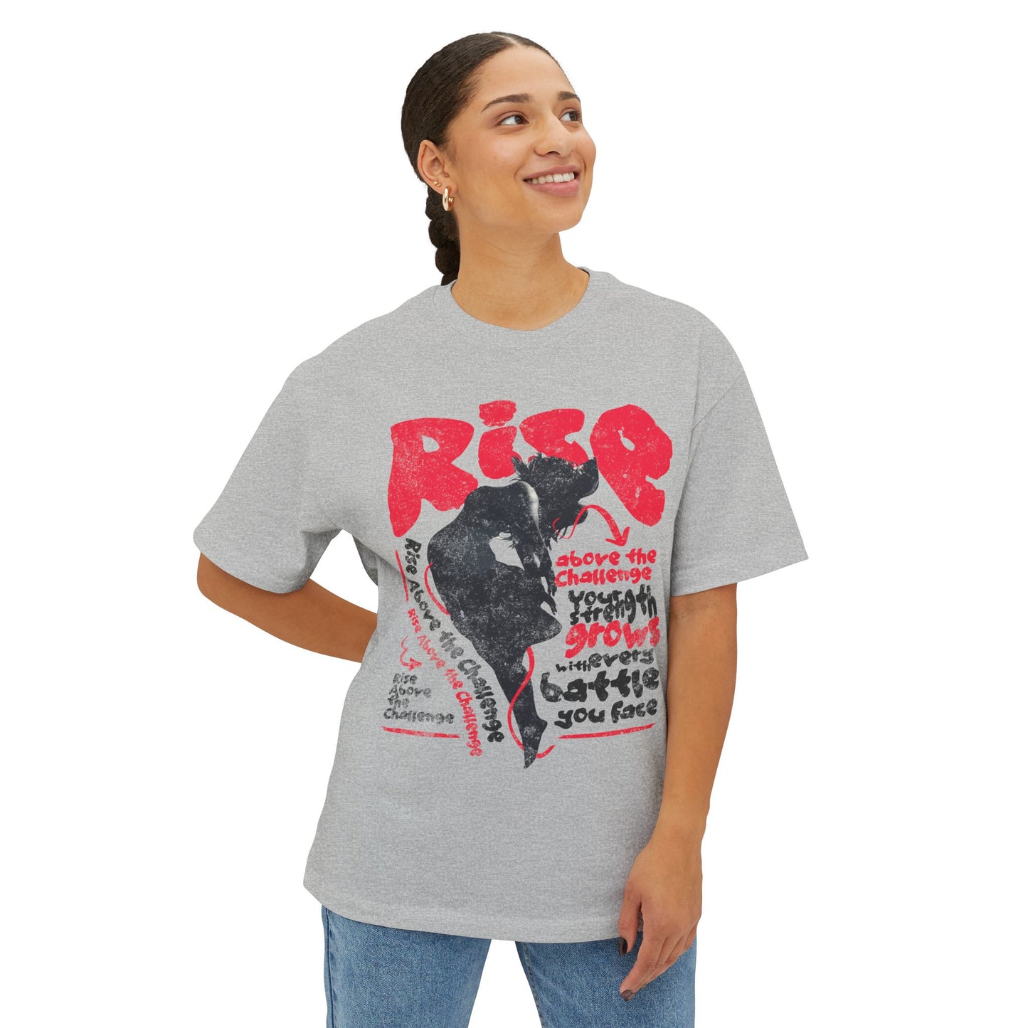 FPD - Rise Oversized Tee – Empowerment & Motivation Statement Shirt
