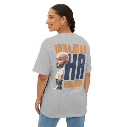 Walking HR Violation Oversized Tee – Bold Corporate Humor Graphic Shirt