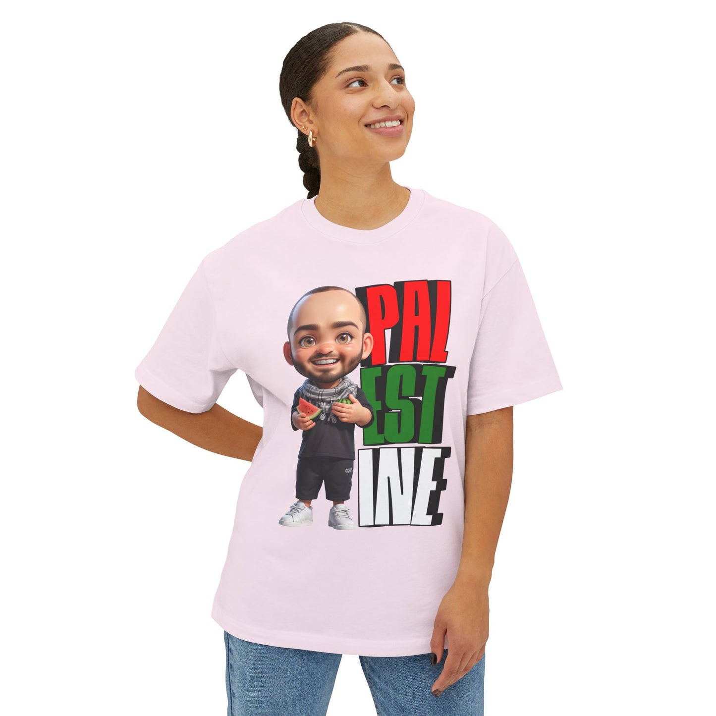 Palestine Watermelon Oversized Tee – Symbol of Resistance Graphic Shirt - FPD