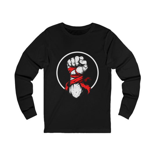 Long Sleeve Tee Unisex: Fighter Survivor Still Here