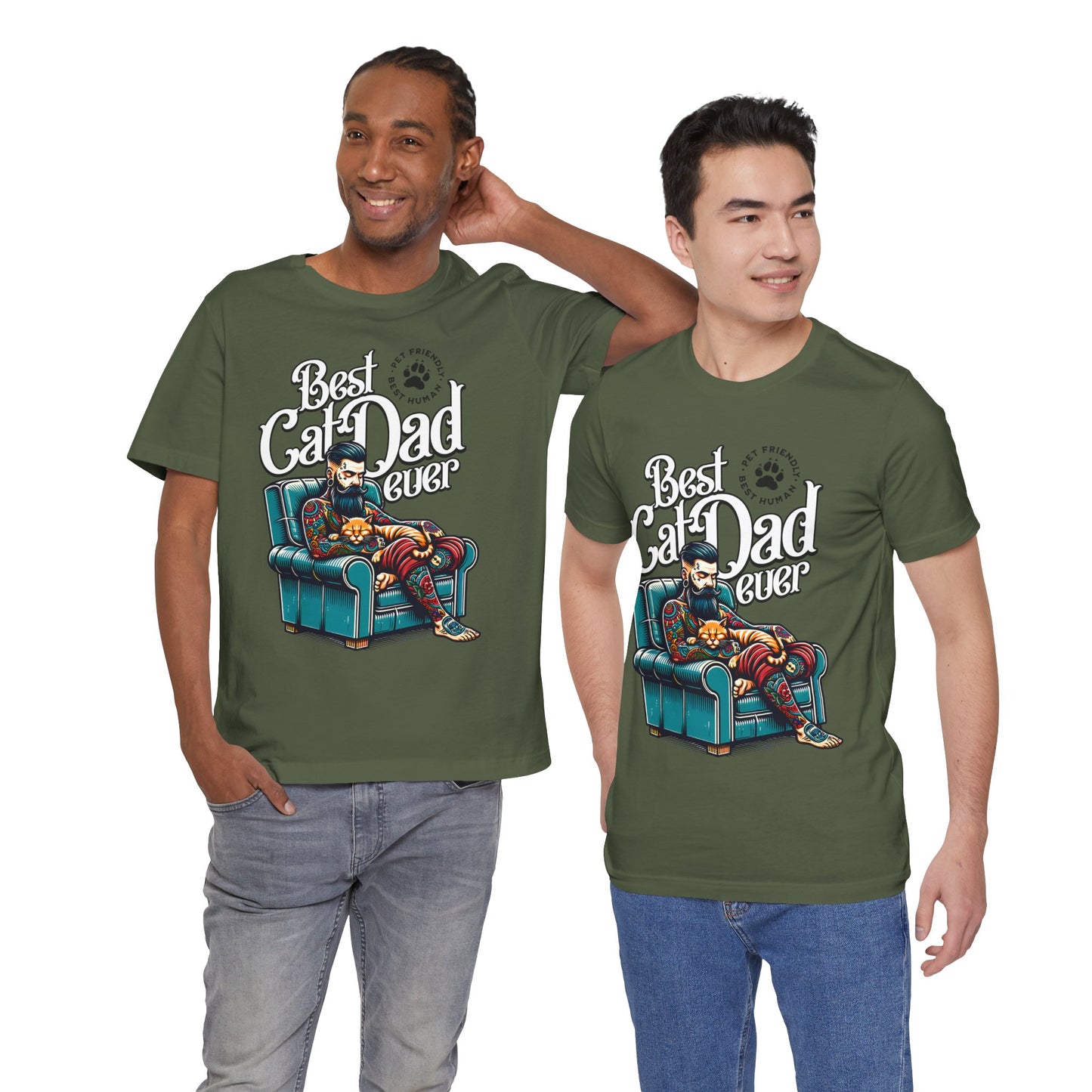 Best Cat Dad Ever Unisex T-Shirt – Perfect Gift for Cat Lovers - FPD