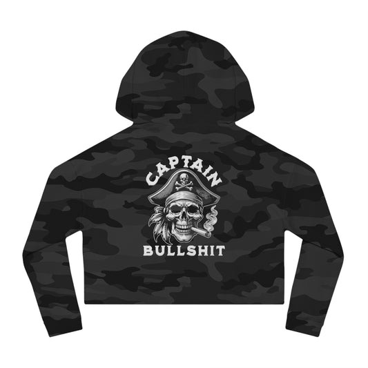 Captain Bullshit Cropped Hoodie – Funny Women’s Statement Hoodie