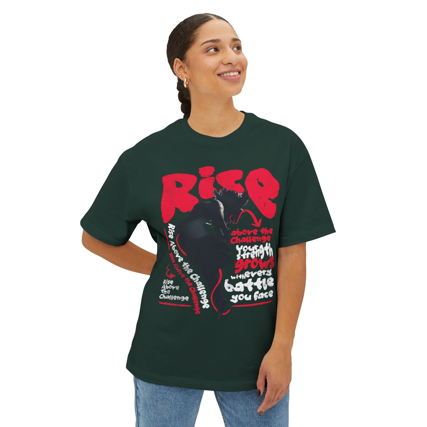 FPD - Rise Oversized Tee – Empowerment & Motivation Statement Shirt