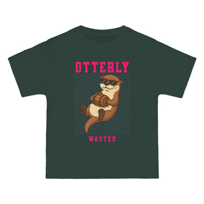 Otterly Wasted Oversized T-Shirt – Funny Animal Pun Graphic Tee | Custom Beer Party Print