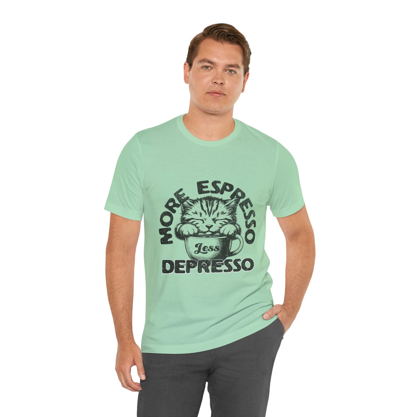 FPD - Unisex T-shirt - More Espresso Less Depresso Tee – Coffee Humor Statement Shirt