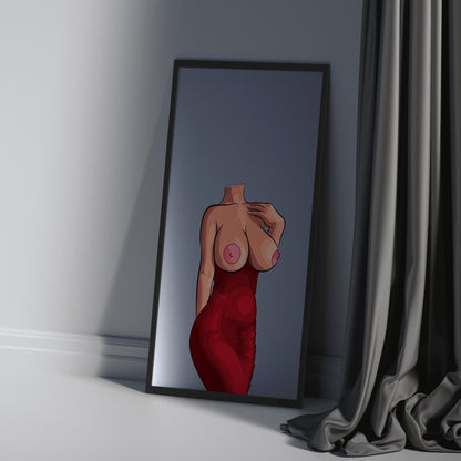 Baked art digital dress reflection in mirror