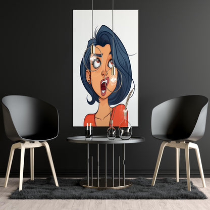 Digital art print of a character with detailed human face on wall, modern decor featuring Baked Art - Character & Human Faces Model 1.