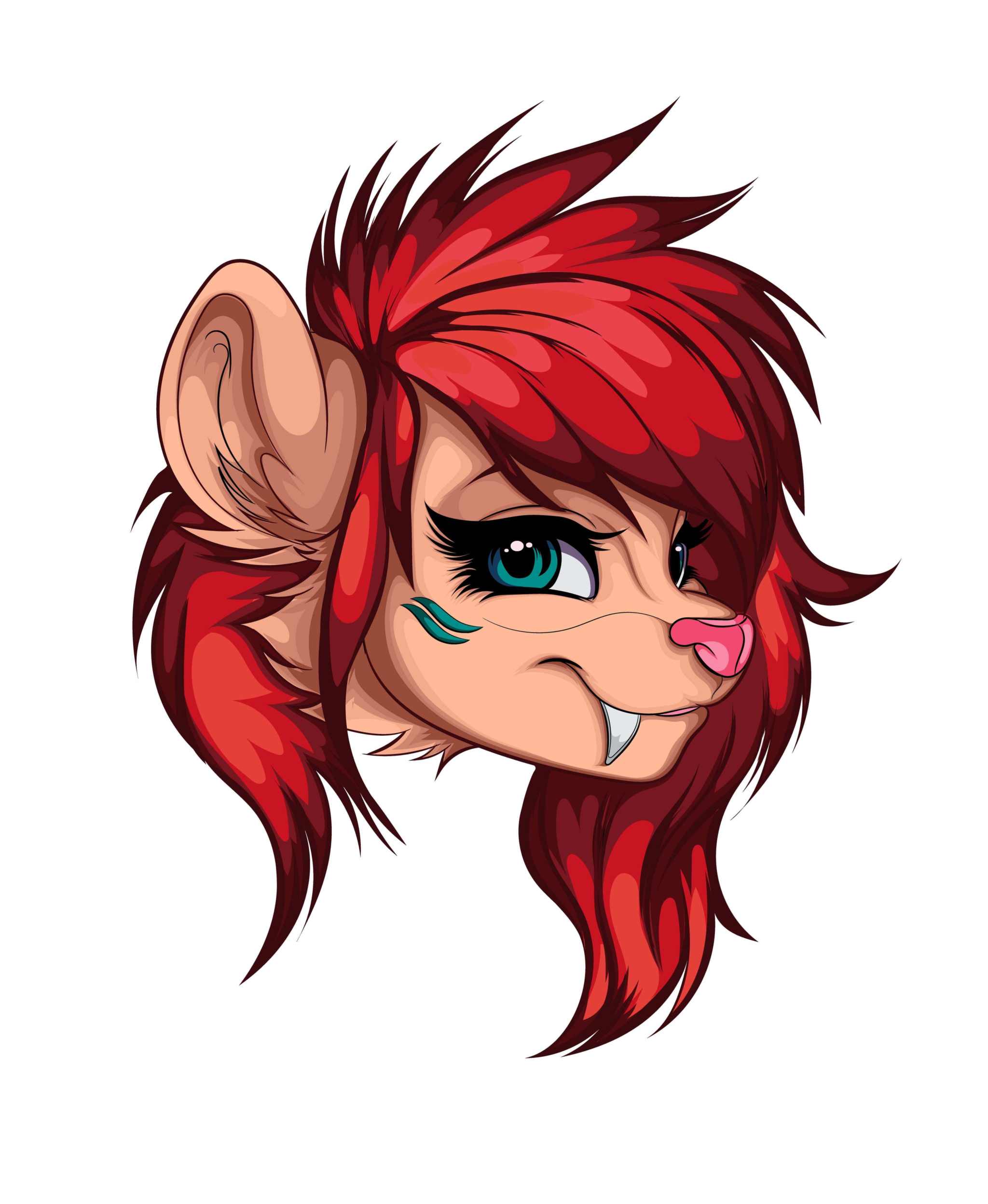 Fiery Red Furry Portrait | Bold Digital Art – Digitalized Arts by Sam