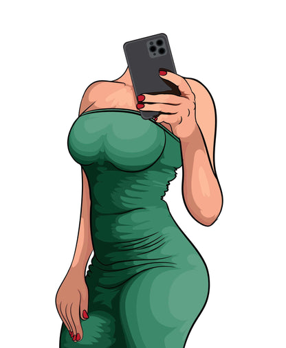 Emerald strapless green dress digital artwork, Baked Art - Dress 8, showcasing elegance and modern fashion.