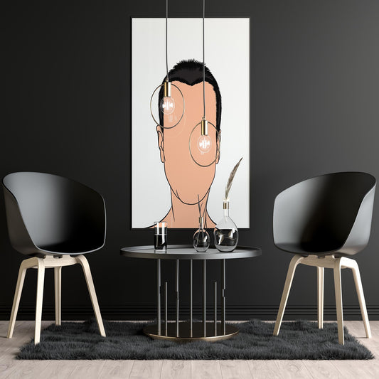 Character & Human Faces Model 20 abstract art in modern setting.