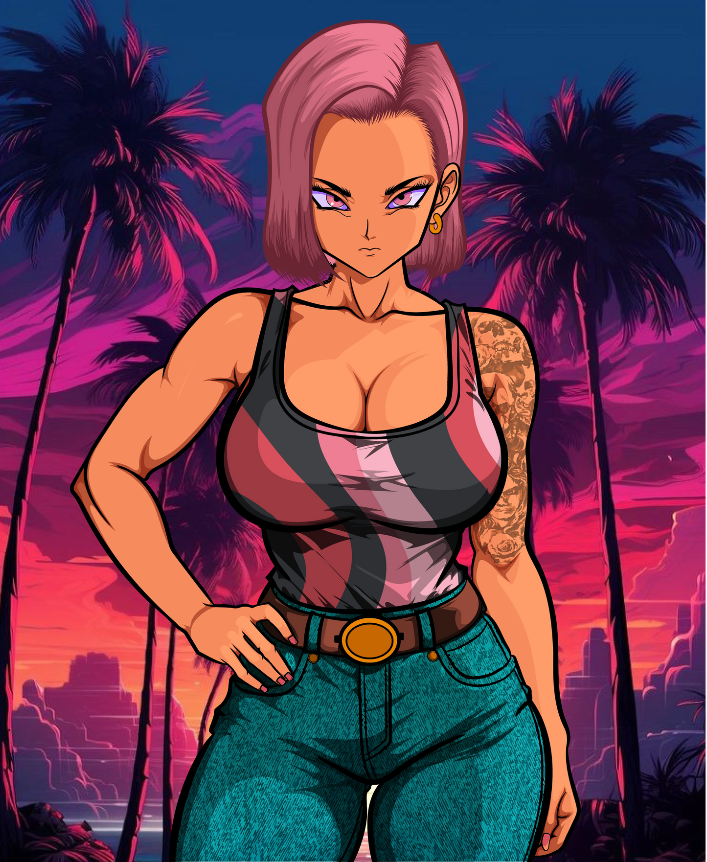 Episode 4 - Android 18 - Dragon Ball Z Vector Art Template | Adobe Illustrator Download