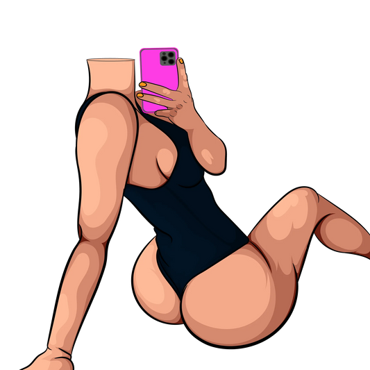 Digital illustration of a stylish figure in denim attire, Baked Art - Model 101.