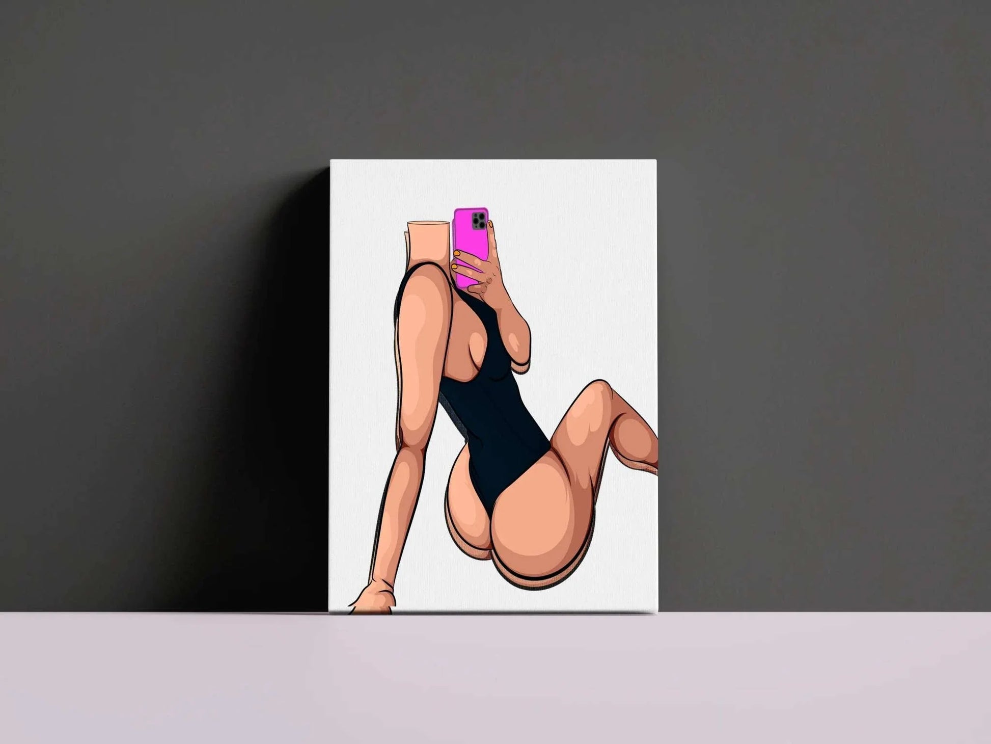 Digital illustration of figure in denim attire, Baked Art - Model 101, showcasing vibrant colors and detailed shading.