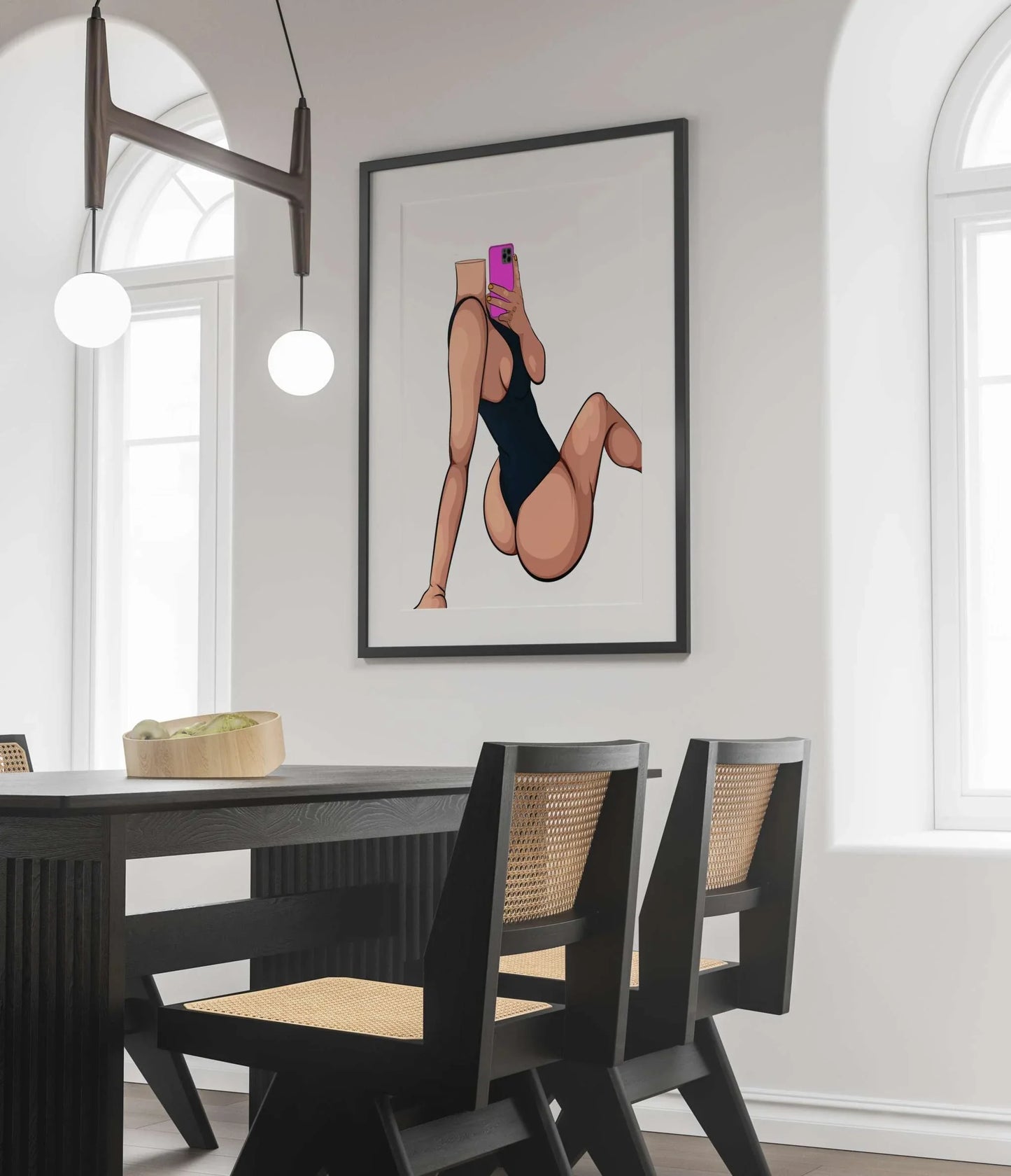 Digital illustration of stylish figure in denim, Baked Art - Model 101, vibrant fashion art piece.