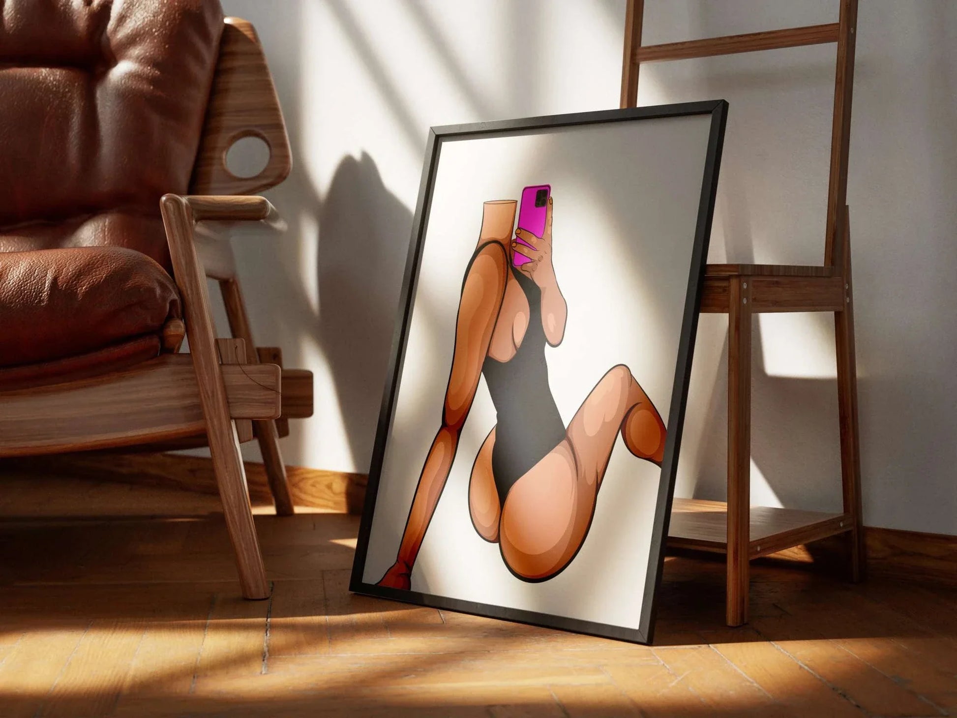Digital illustration of a stylish figure in denim, showcasing modern art with vibrant colors, perfect for fashion enthusiasts.