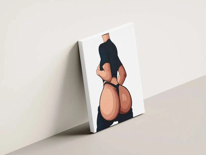Bold and dynamic digital artwork of a confident figure in lingerie, showcasing vibrant highlights and precise contours, Baked Art - Model 102.