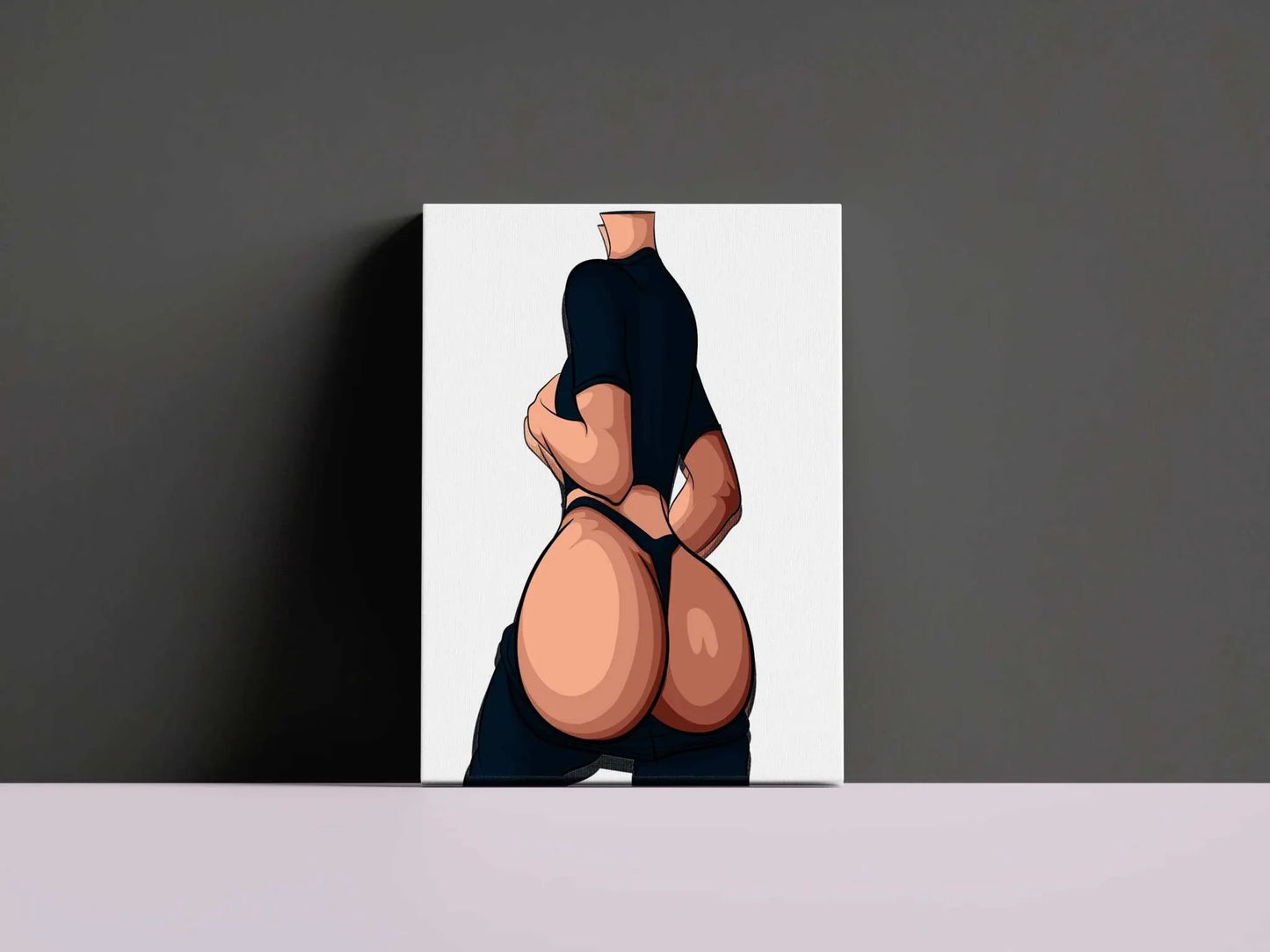 Bold and confident digital artwork of a figure with dynamic shading and vibrant highlights, titled "Baked Art - Model 102."
