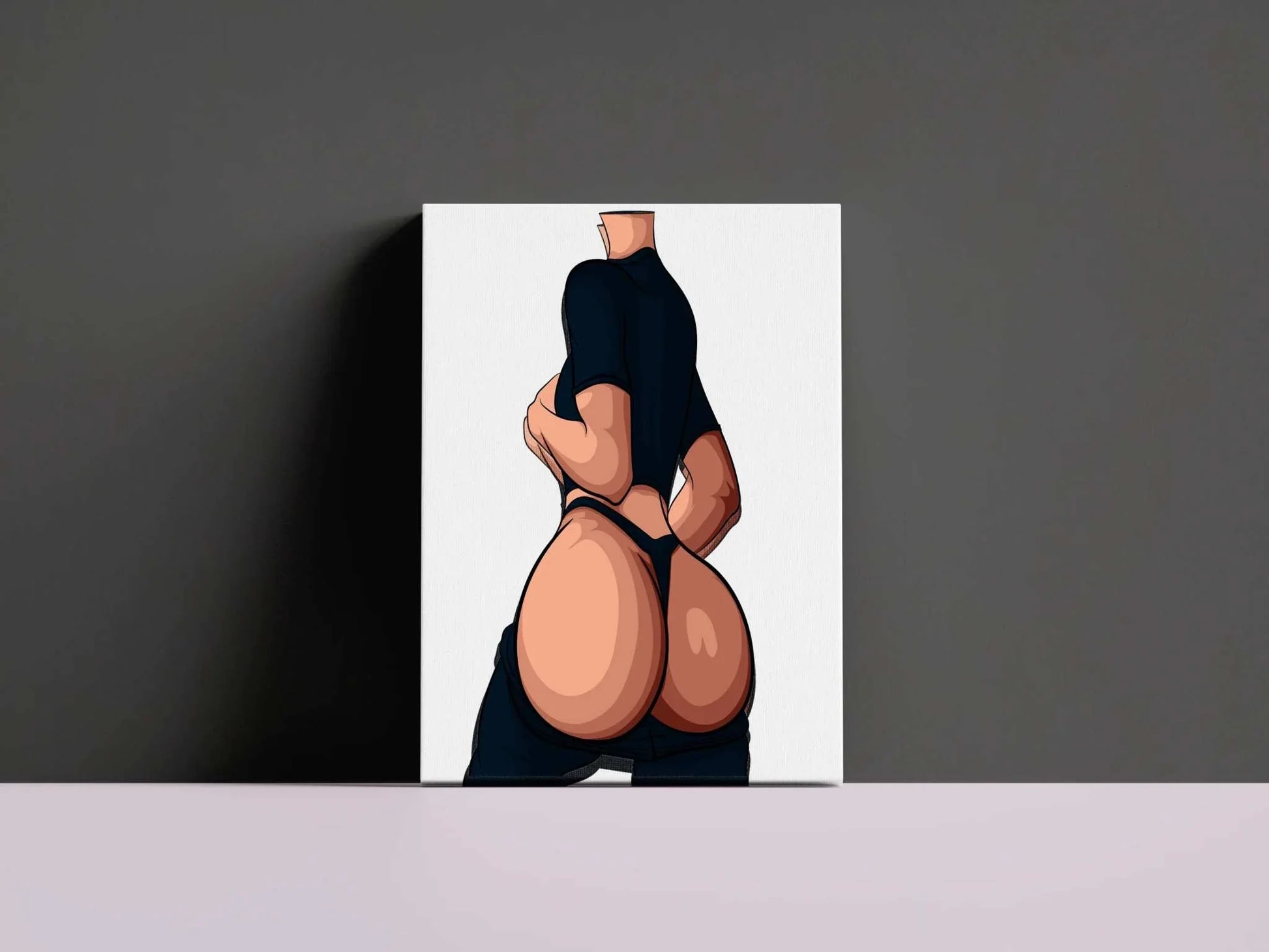 Bold and confident digital artwork of a figure with dynamic shading and vibrant highlights, titled "Baked Art - Model 102."