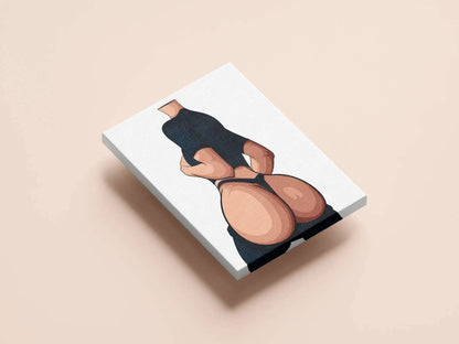 Digital artwork titled "Lingerie Model 102" featuring bold contours and dynamic shading in a modern aesthetic.