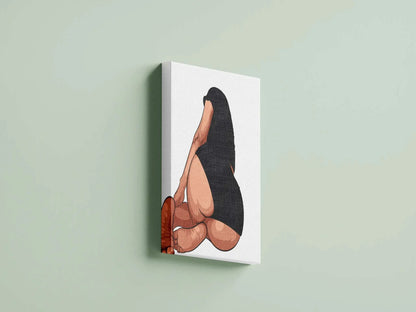 Baked Art - Model 103 digital illustration on canvas, featuring a relaxed pose with modern shading.
