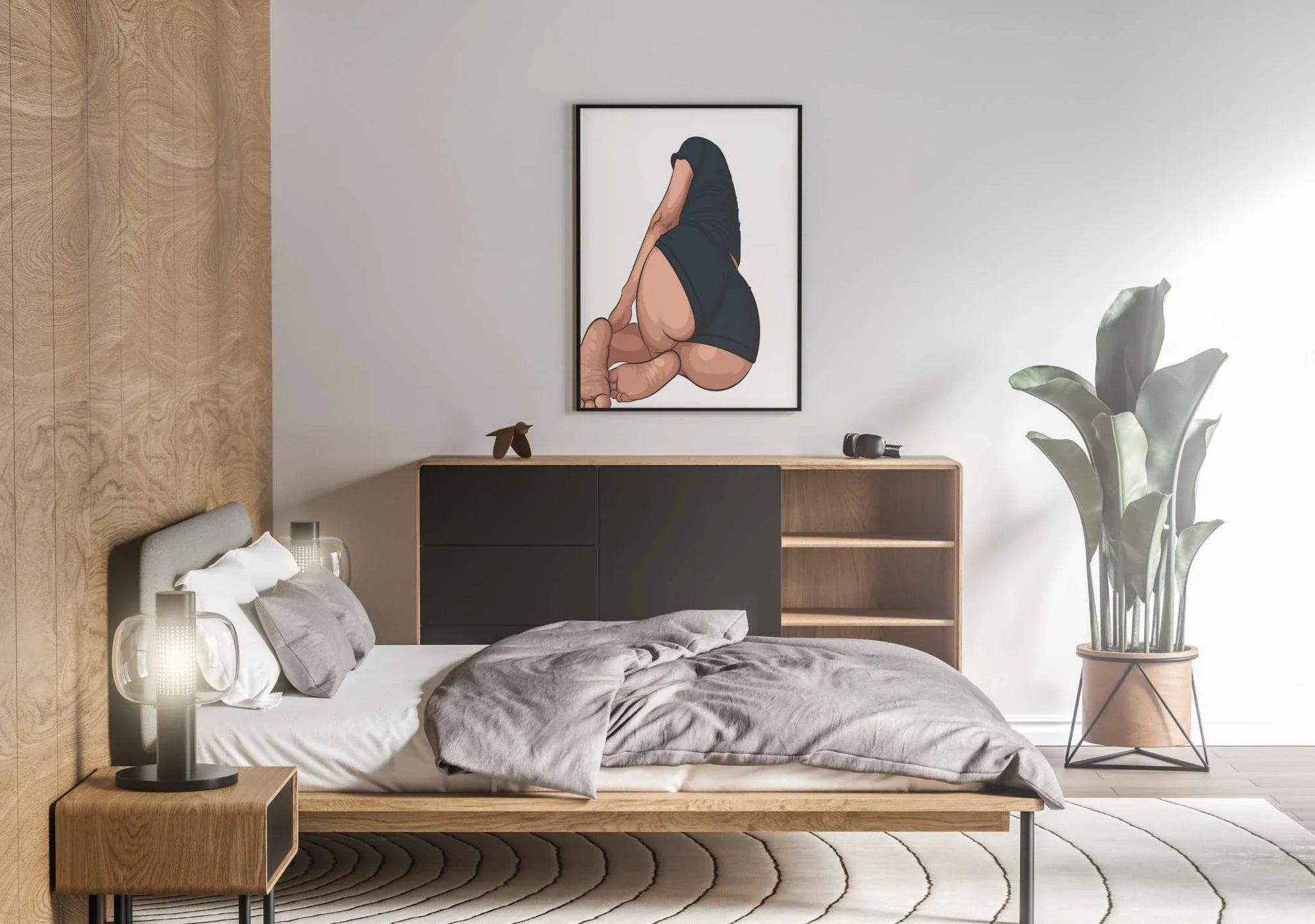 Baked Art - Model 103: Modern digital artwork of a figure in a relaxed pose, showcasing intricate shading and polished coloring, ideal for contemporary collectors.