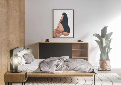 Baked Art - Model 103: Modern digital artwork of a figure in a relaxed pose, showcasing intricate shading and polished coloring, ideal for contemporary collectors.
