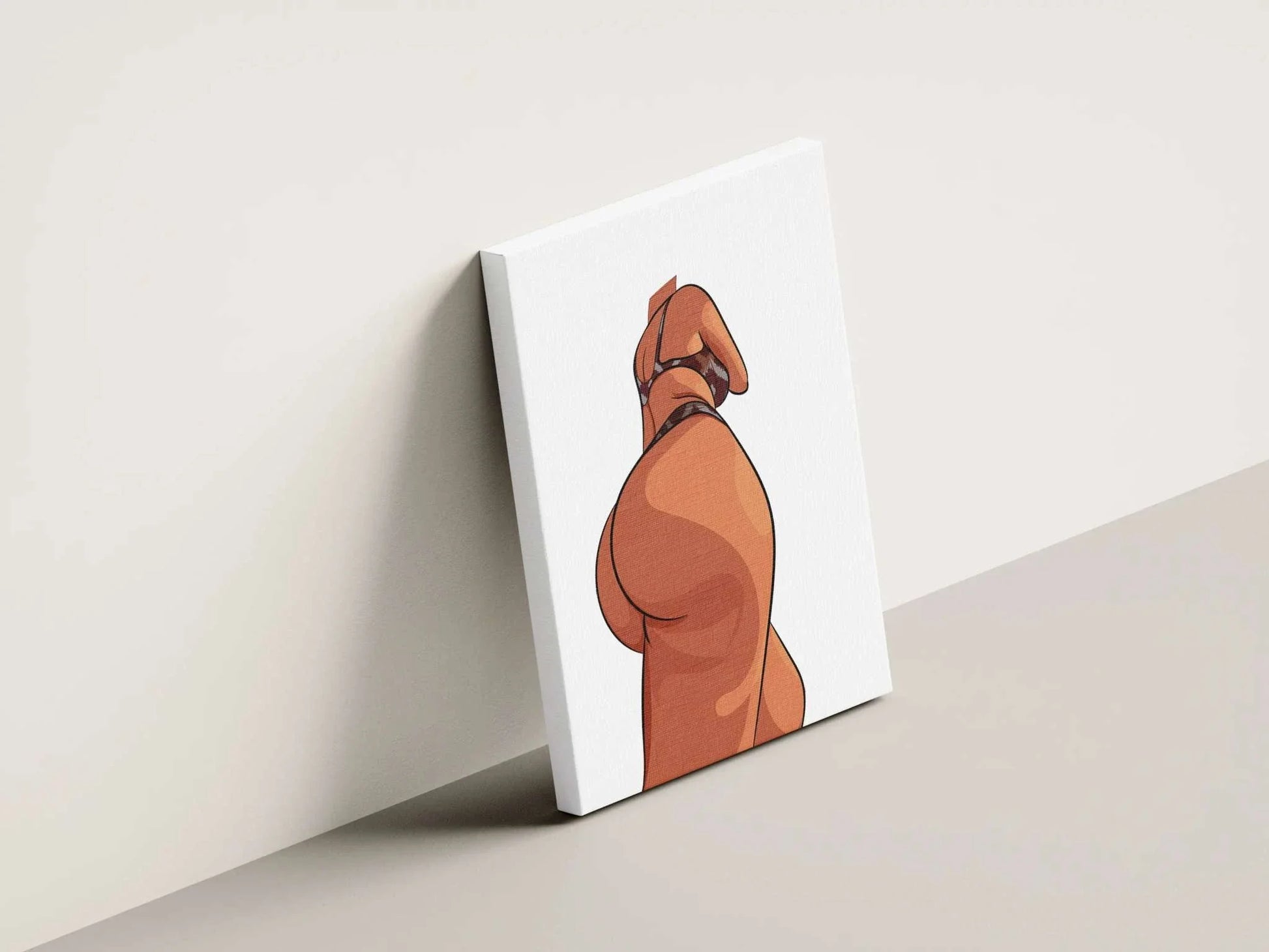 Model 10 Baked Art - Sensual figure in lingerie on minimalist canvas.