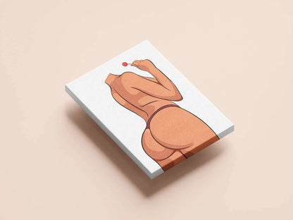 Model 12 - Baked Art digital illustration featuring a figure in lingerie with a red lollipop, designed by Digitalized Arts.