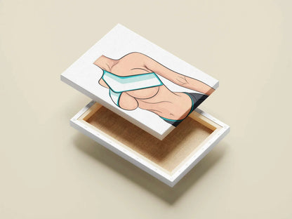 Model 22 - Baked Art featuring athletic figure on canvas box lid.