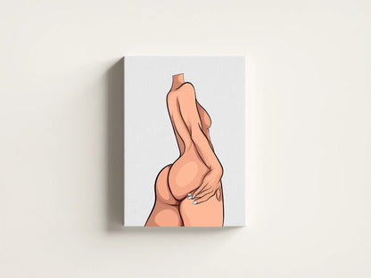 Bold curvy digital woman figure illustration for download, Model 23 - Baked Art.