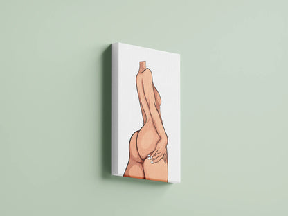 Bold and curvy digital woman figure art, Model 23, canvas, instant download.