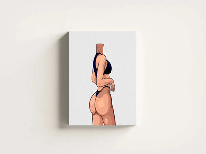 Model 47 - Baked Art digital illustration featuring detailed shading and bold design on canvas display.