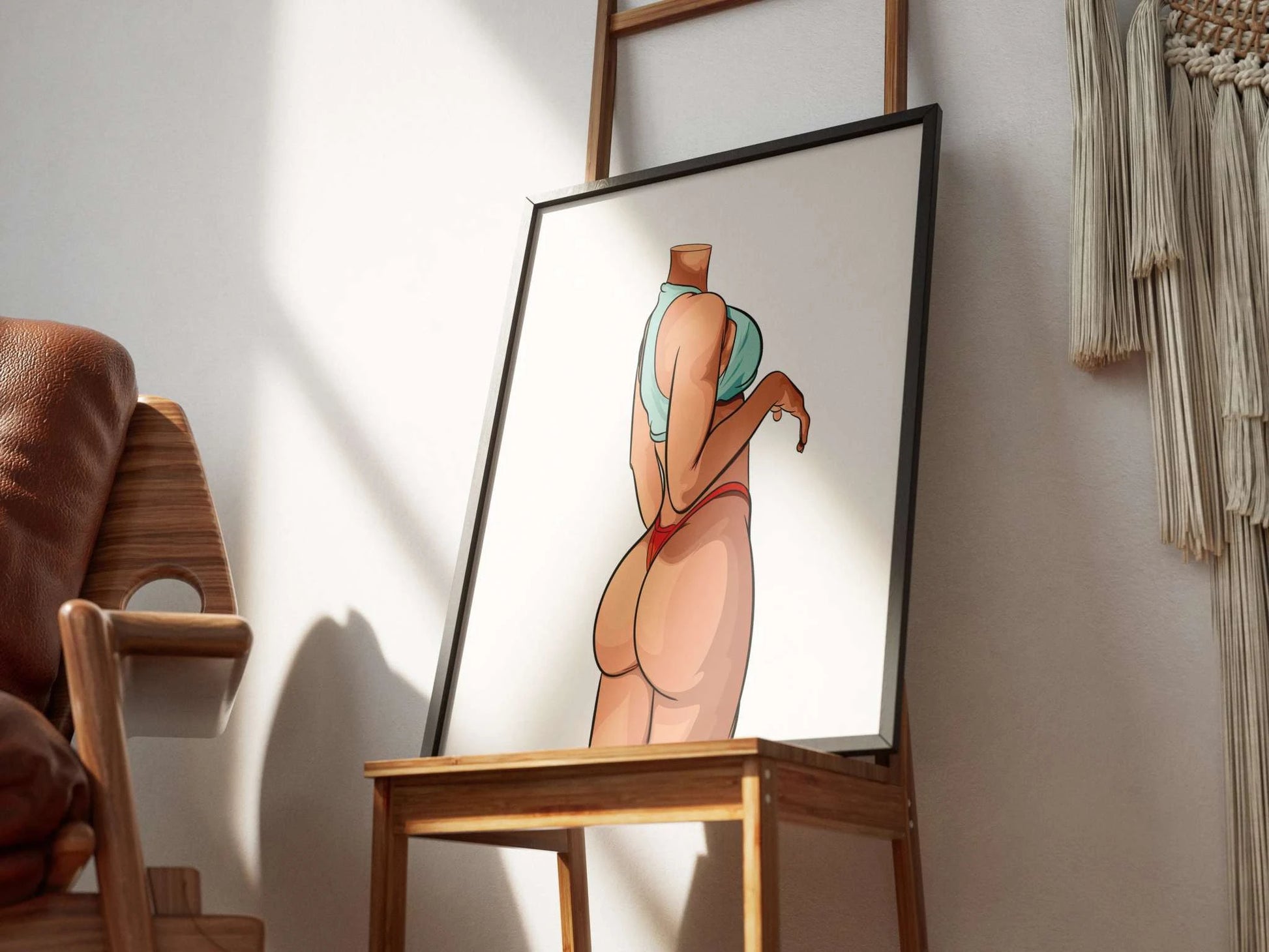 Model 48 - Baked Art digital artwork in frame, vibrant colors, stylish character pose.