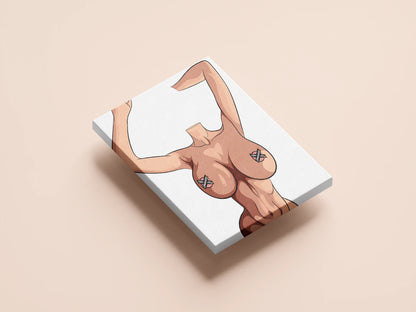Headless nude female silhouette digital art on canvas, perfect for customization in fashion and branding projects.