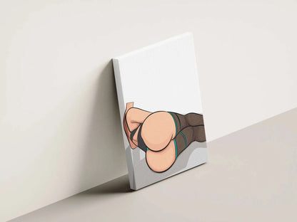 Model 55 - Baked Art digital illustration canvas displaying curvy pose with clean lines and detailed shading.