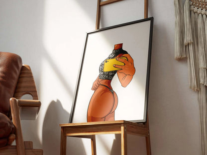 Lingerie Model 5 digital art on display with intricate fabric textures, showcasing baked art and realistic anatomy.