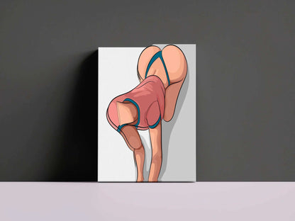 Digital illustration of Lingerie Model 63, bold and modern art, Baked Art collection.