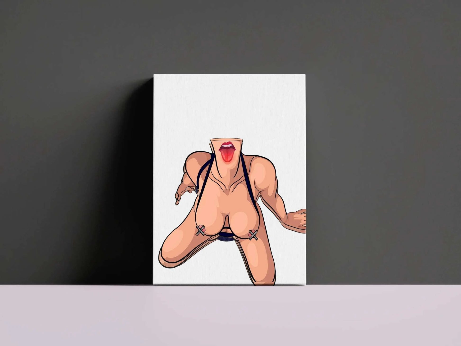 Expressive digital art of female figure, Baked Art Model 64, customizable illustration.