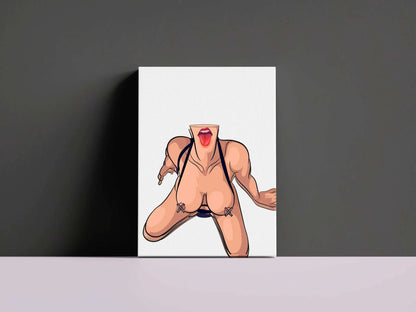 Expressive digital art of female figure, Baked Art Model 64, customizable illustration.