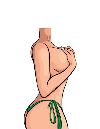 Baked Art - Model 69 digital artwork of a sensual female figure in editable and print-ready formats.