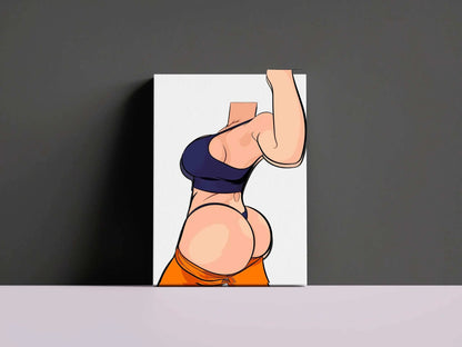 Sleek headless female figure digital art, customizable, high-quality for canvas or decor.