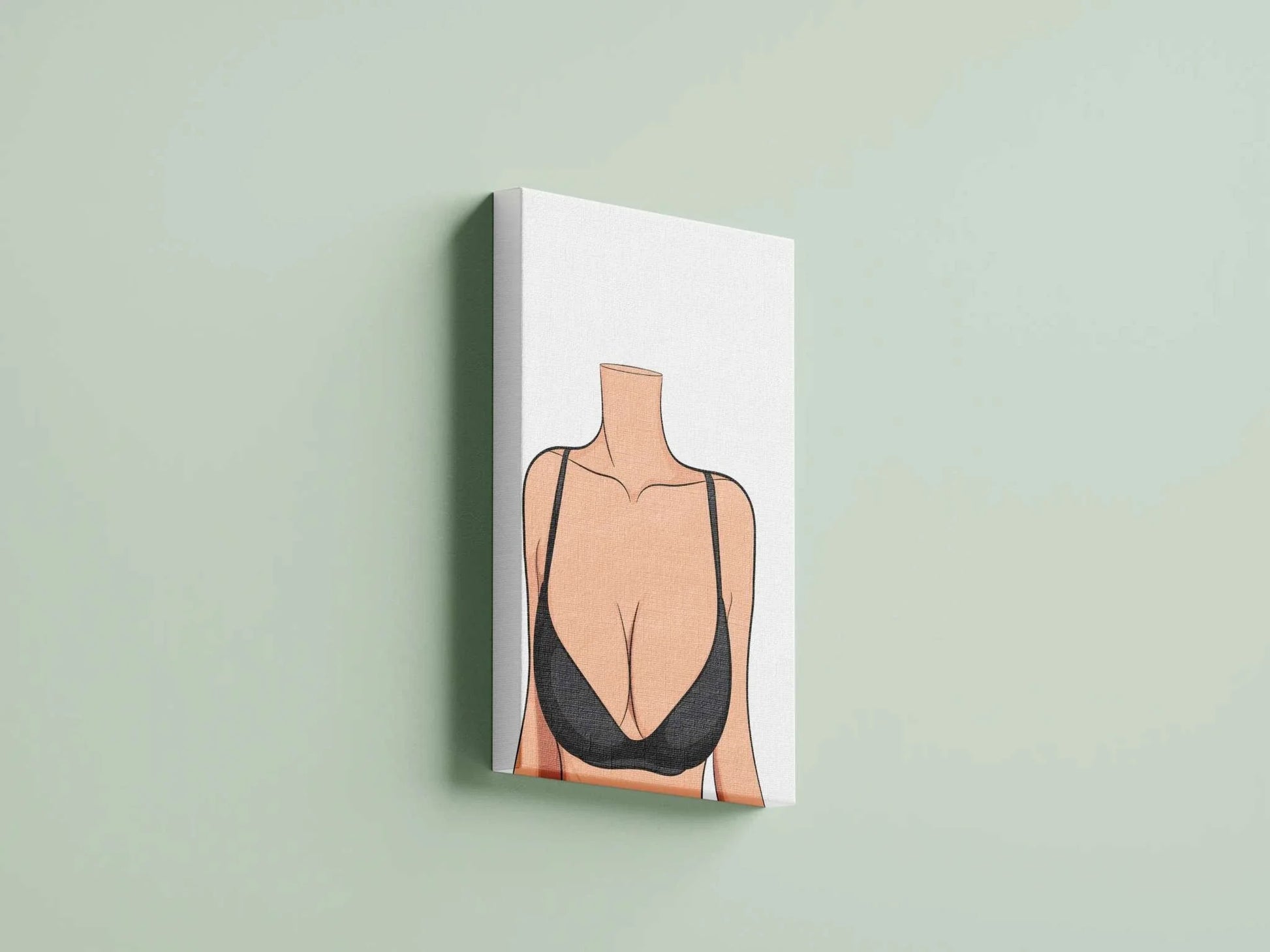 Minimalist digital art of Lingerie Model 78 on canvas, featuring modern aesthetics and clean lines, emphasizing baked art style.