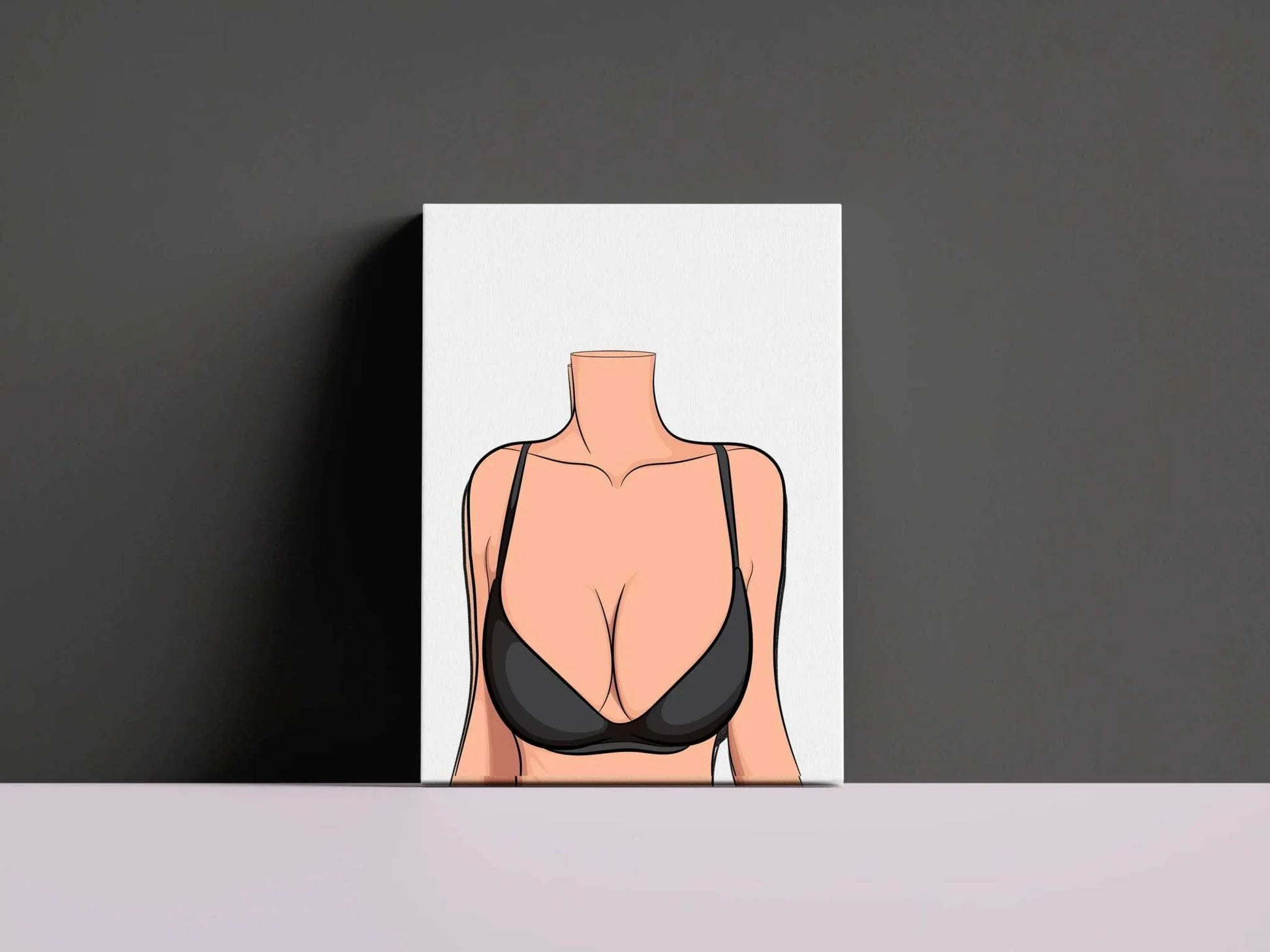 Minimalist digital art of a lingerie model, emphasizing modern aesthetics and clean lines, titled 'Baked Art - Model 78'.