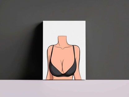 Minimalist digital art of a lingerie model, emphasizing modern aesthetics and clean lines, titled 'Baked Art - Model 78'.